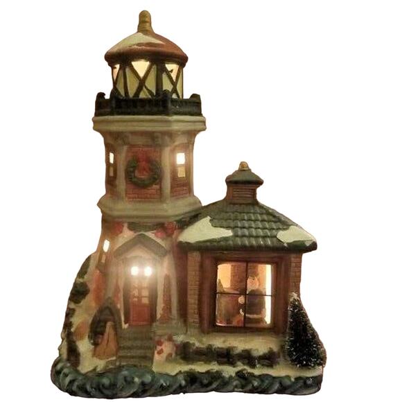 VICTORIA FALLS SERIES 5 PORCELAIN LIGHTED HOUSE CHRISTMAS VILLAGE MINIATURES - Picture 1 of 16
